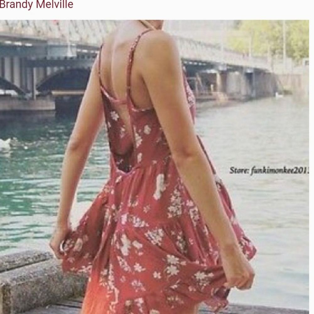 💕💕ISO💕💕 Red Floral Brandy Melville Jada Dress